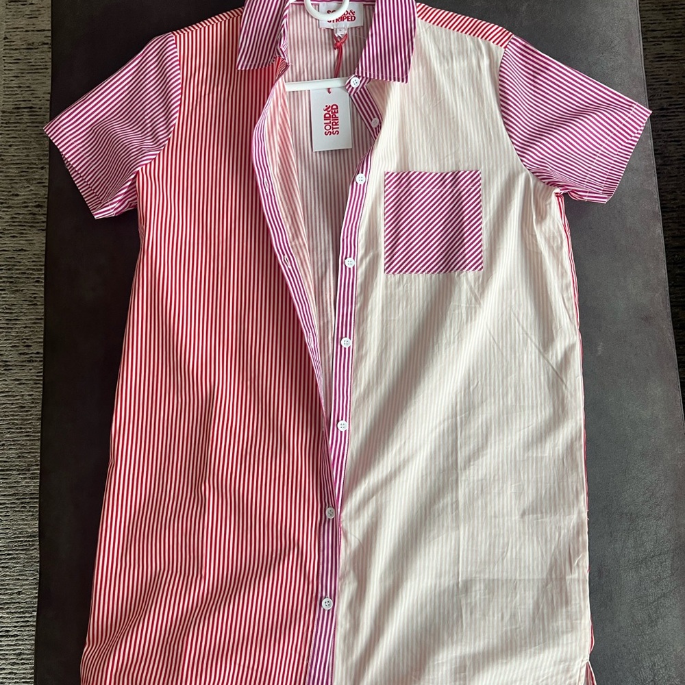 Solid and striped cabana dress